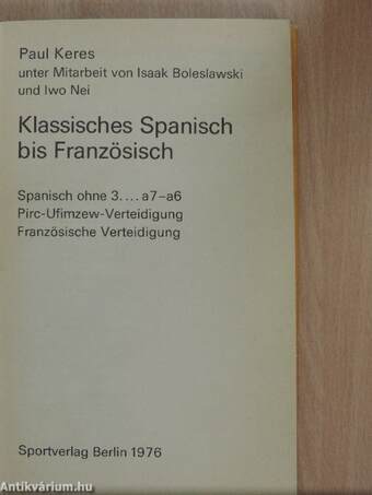 Klassisches Spanisch bis Französisch