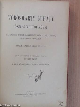 Vörösmarty Mihály összes költői művei