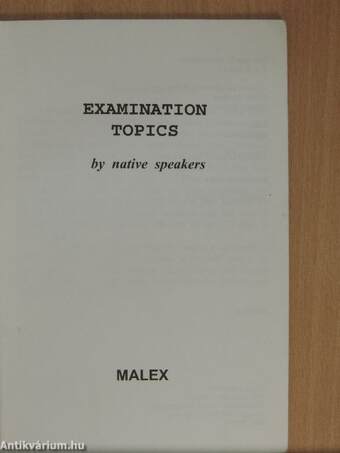 Examination topics by native speakers