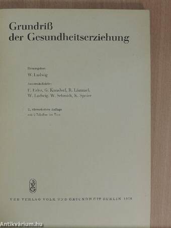 Grundriß der Gesundheitserziehung