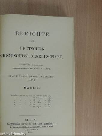 Berichte der Deutschen Chemischen Gesellschaft 1908/I-II.