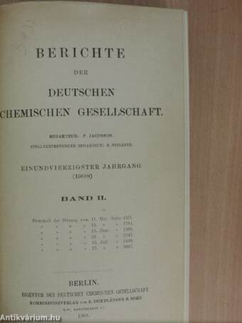 Berichte der Deutschen Chemischen Gesellschaft 1908/I-II.