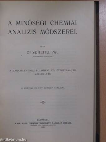 Élelmiszervizsgálati Chemia/A minőségi chemiai analizis módszerei