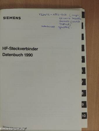 HF-Steckverbinder - Datenbuch 1990