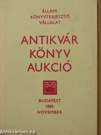 Antikvár könyv aukció - Budapest, 1980. november