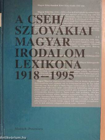 A cseh/szlovákiai magyar irodalom lexikona 1918-1995