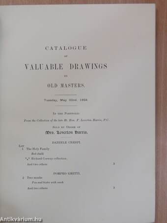 Catalogue of valuable drawings by old masters