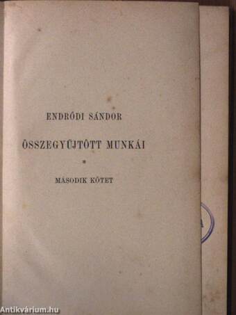 Endrődi Sándor összegyűjtött költeményei II. (töredék)