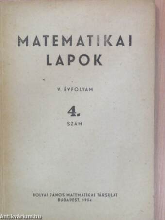 Matematikai Lapok 1954/4.