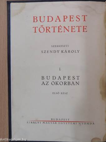 Budapest története I/1. (töredék) (rossz állapotú)