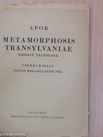 Metamorphosis Transylvaniae (rossz állapotú)