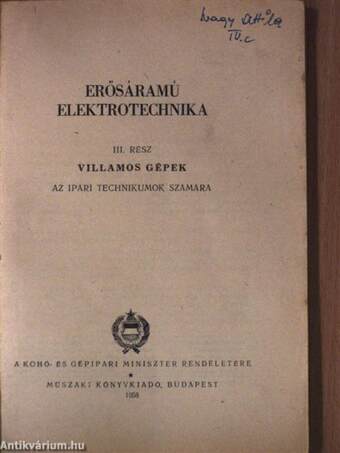 Erősáramú elektrotechnika III.