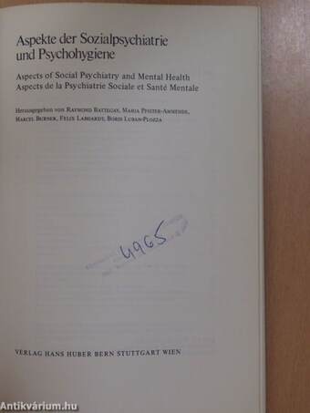 Aspekte der Sozialpsychiatrie und Psychohygiene