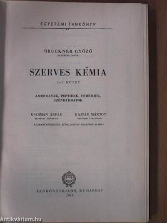 Szerves kémia I/2. (töredék)