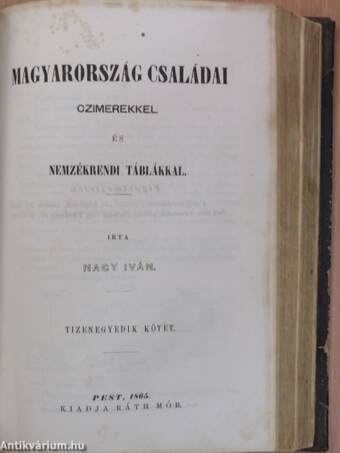 Magyarország családai czimerekkel és nemzékrendi táblákkal X-XI. (töredék) (rossz állapotú)