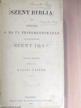 Szent Biblia (rossz állapotú)