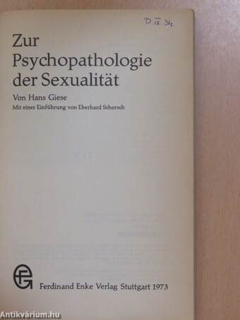 Zur Psychopathologie der Sexualität