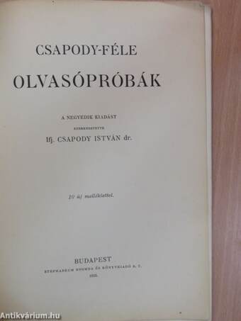 Csapody-féle olvasópróbák