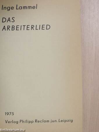 Das Arbeiterlied