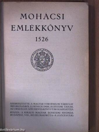 Mohácsi emlékkönyv 1526 (rossz állapotú)