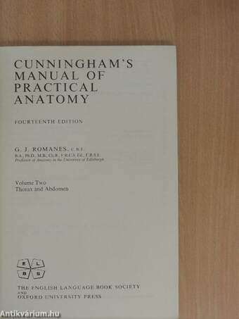 Cunningham's Manual of Practical Anatomy II.