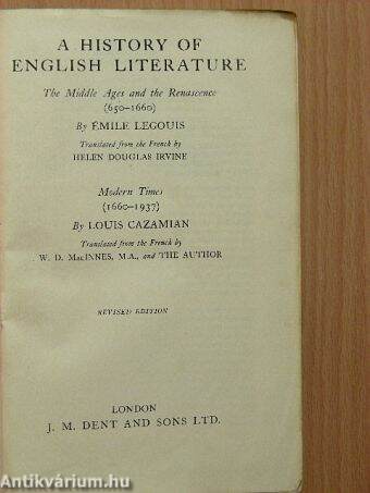 A history of english literature