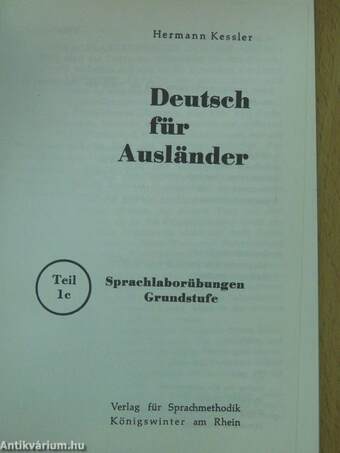 Deutsch für Ausländer 1c