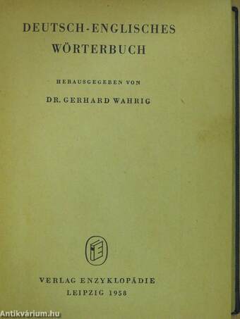 Deutsch-Englisches Wörterbuch