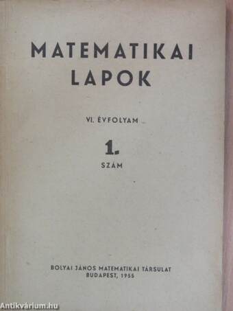 Matematikai Lapok 1955/1-4.