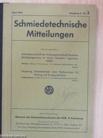 Schmiedetechnische Mitteilungen April 1944