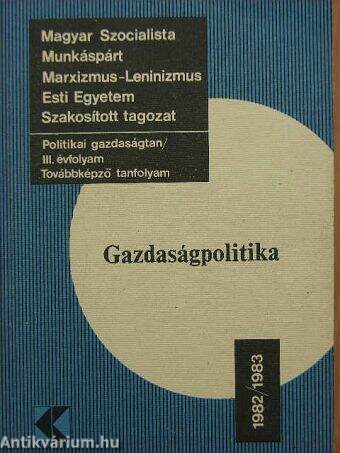 Gazdaságpolitika 1982/1983.
