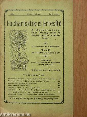 Eucharisztikus Értesítő 1933/5-6.