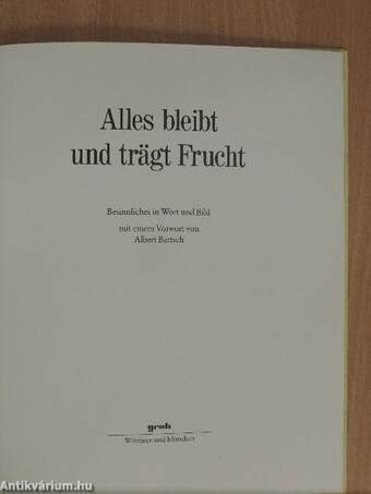 Alles bleibt und trägt Frucht