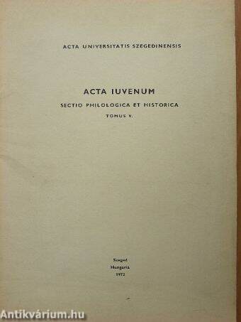 Acta Iuvenum Tomus V.