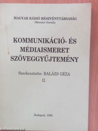 Kommunikáció- és médiaismeret szöveggyűjtemény II.