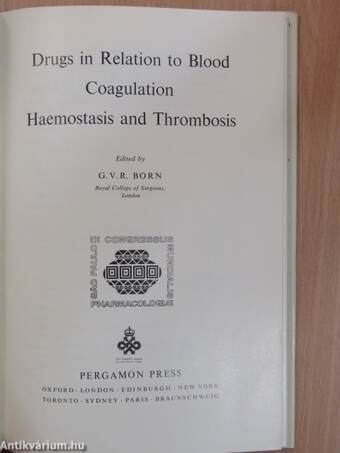 Drugs in Relation to Blood Coagulation, Haemostasis and Thrombosis