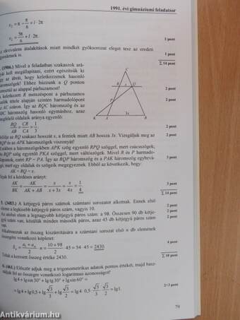 Egyedül a matek érettségin - Felkészítő feladatok, érettségi feladatsorok 1990-től 2000-ig gimnazistáknak