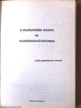 A valószinűség szerepe az igazságszolgáltatásban