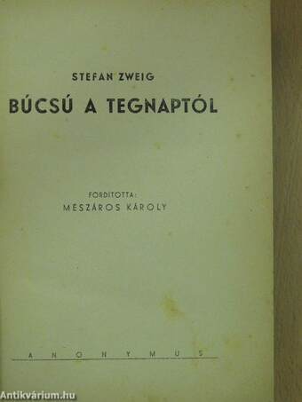 Búcsú a tegnaptól