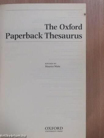 The Oxford Paperback Thesaurus