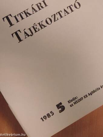 Titkári tájékoztató 1985/5.