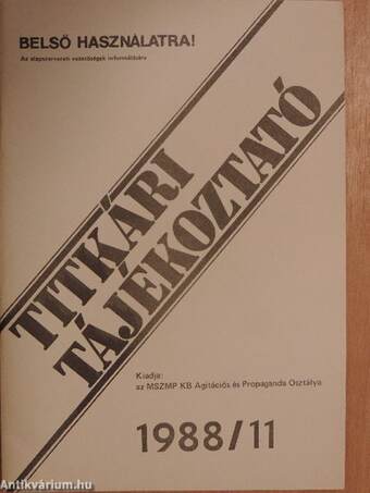 Titkári tájékoztató 1988/11.