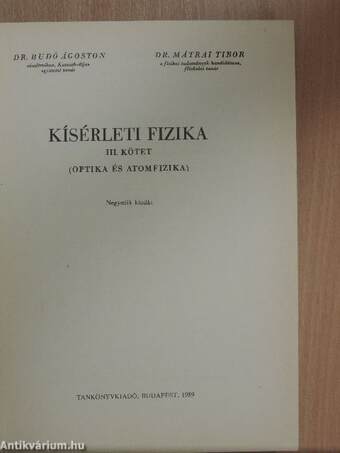 Kísérleti fizika III.