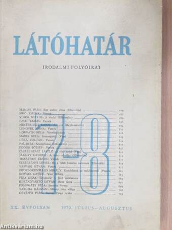 Látóhatár 1970. július-augusztus