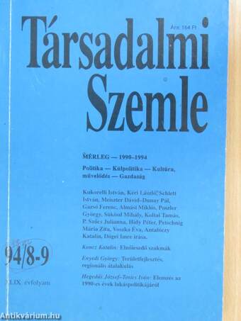 Társadalmi Szemle 1994. augusztus-szeptember