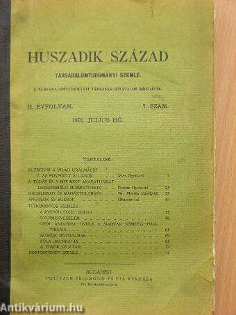 Huszadik Század 1901. július