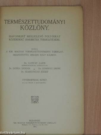 Természettudományi Közlöny 1925. december