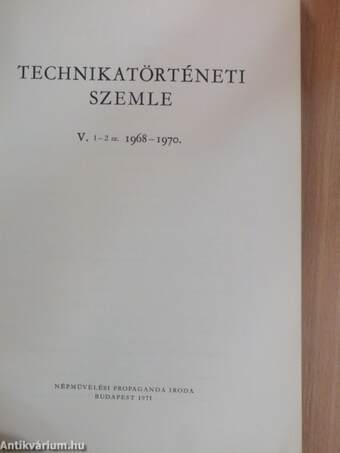 Technikatörténeti Szemle 1970/V.