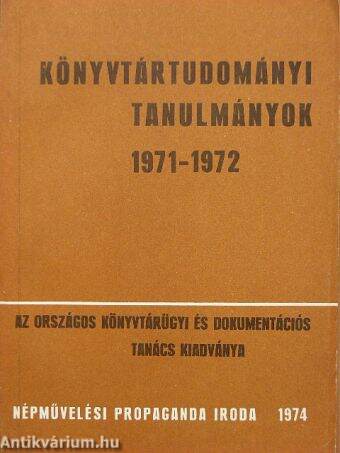 Könyvtártudományi tanulmányok 1971-1972.