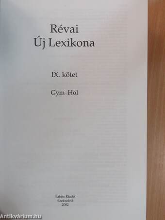 Révai új lexikona 9. (töredék)